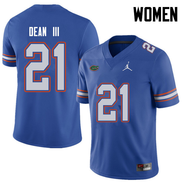 Jordan Brand Women #21 Trey Dean III Florida Gators College Football Jerseys Sale-Royal - Click Image to Close